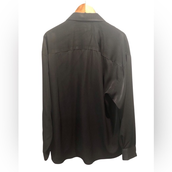 Elliott Classic Black Men's XL 17/17.5 Button Up Silky Shirt L/S Polyester - Picture 2 of 5